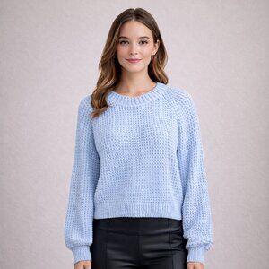 Altar'd State Chenille Sweater Pastel Light Blue Cozy Soft Knit Pullover